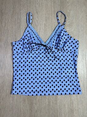 Kimchi Blue Polka Dot Lace-Trim Women’s Small Cami Tank Top Chic Elegant